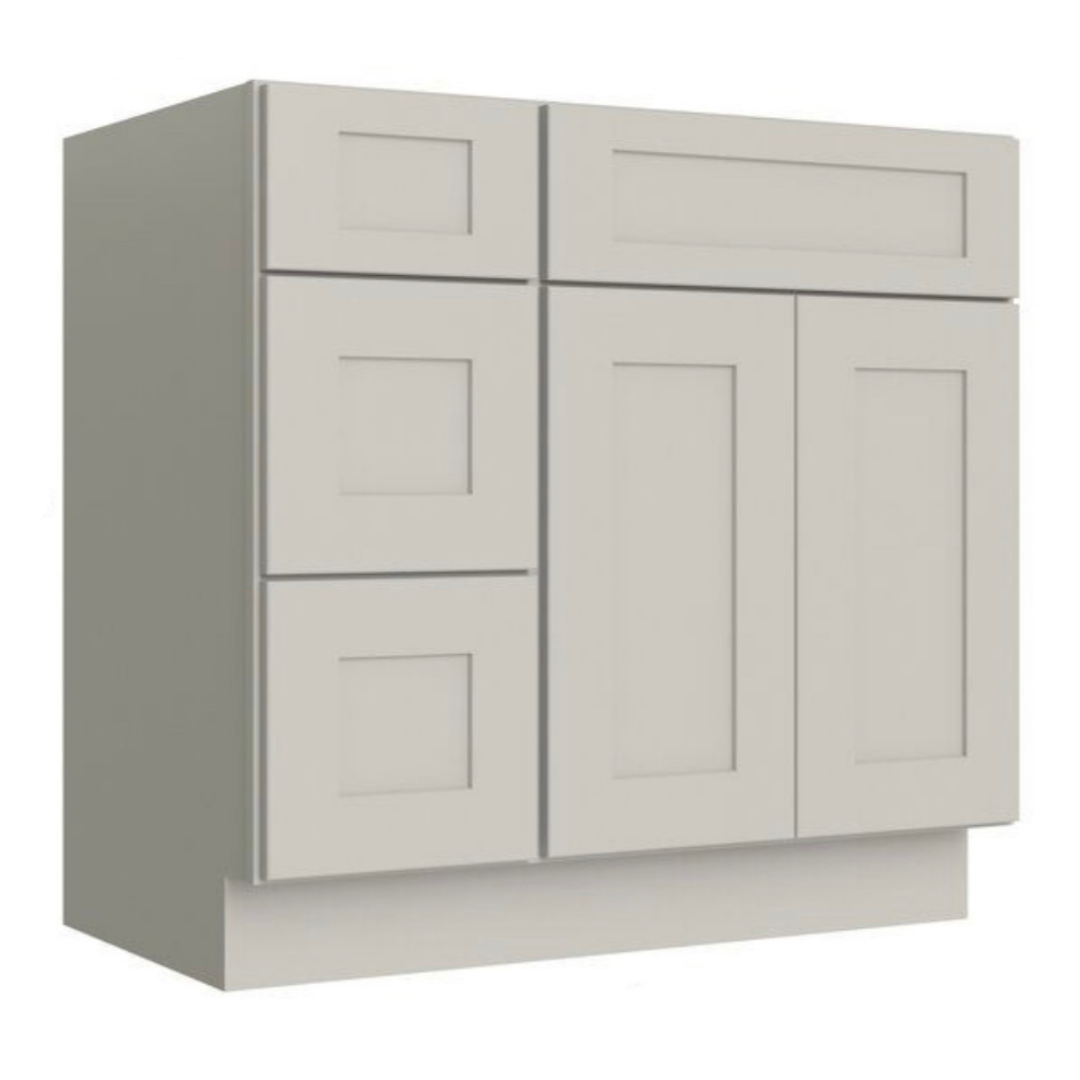 Prestige Shaker Vanity; Dove; 36 in. LH