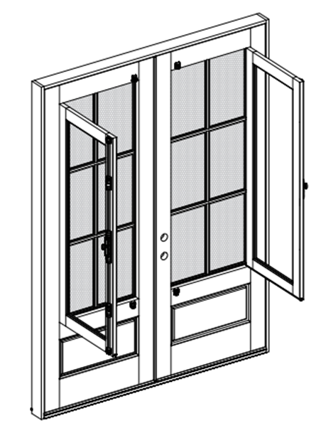 WeatherCraft Torrefied Mahogany St. Simons Double Entry Door with Clear Glass