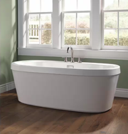 Delta Synergy 60 in. x 32 in Soaking Bathtub with Center Drain in High Gloss White