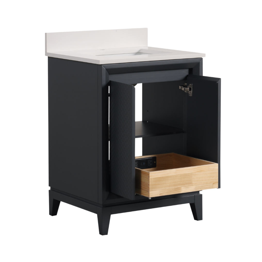 Wren Vanity; Dark Gray; 24 in. inside view