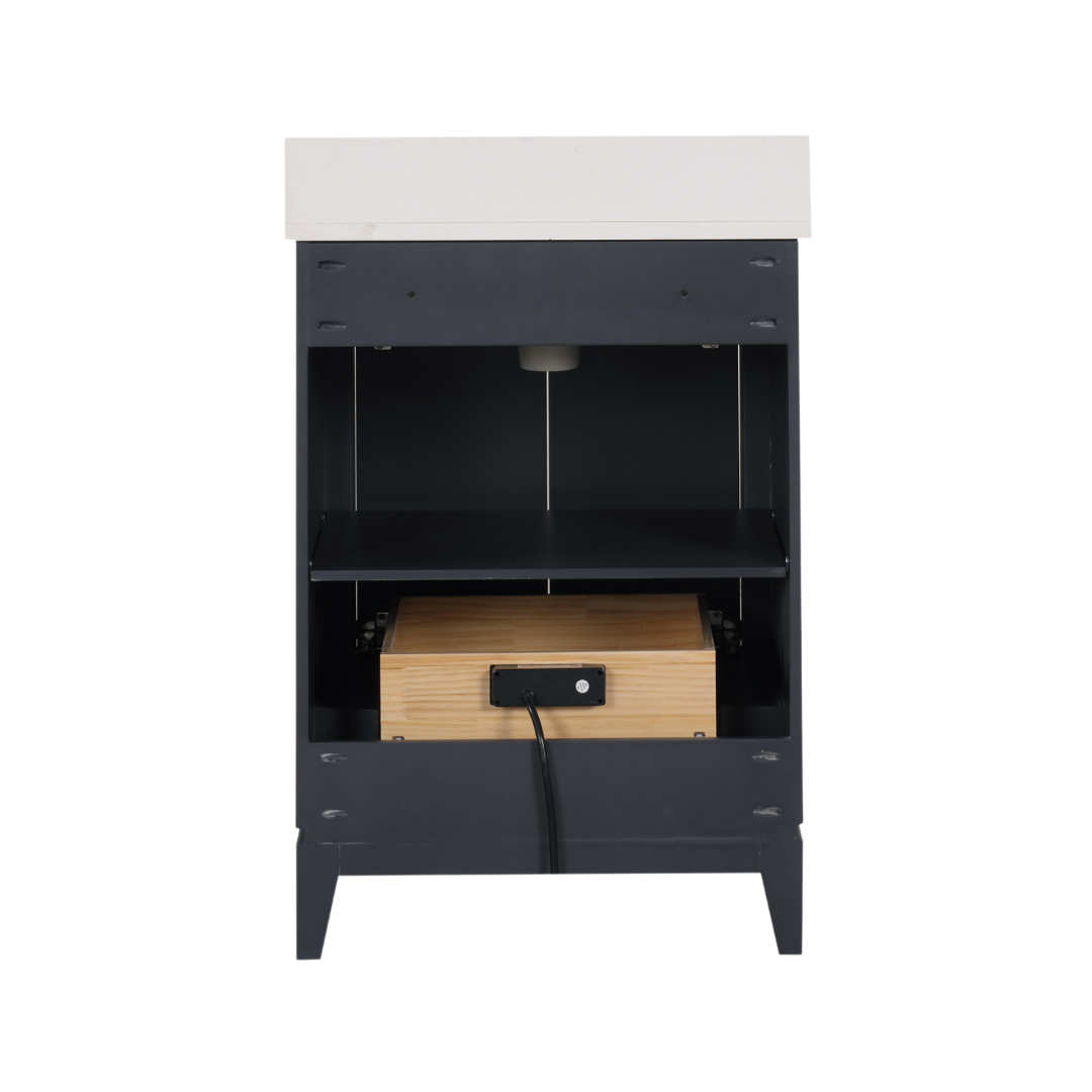 Wren Vanity; Dark Gray; 24 in. inside view