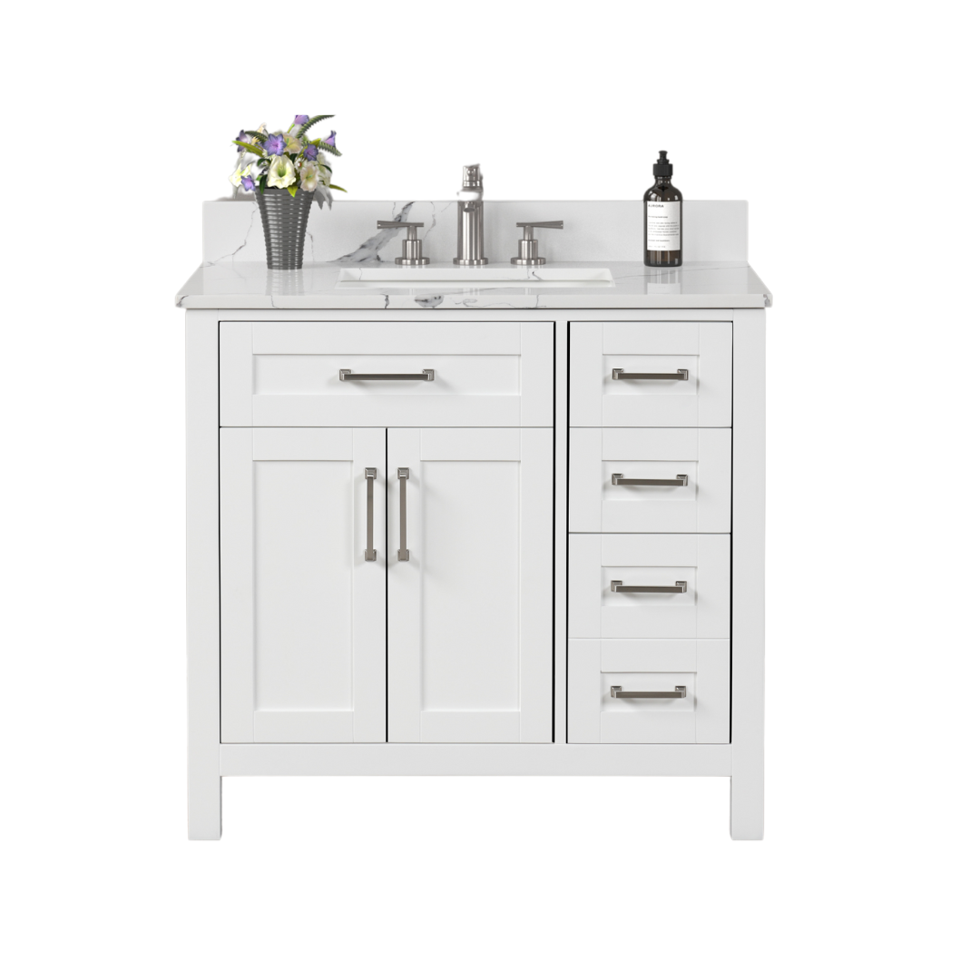 Naomi Vanity; White; 36 in.