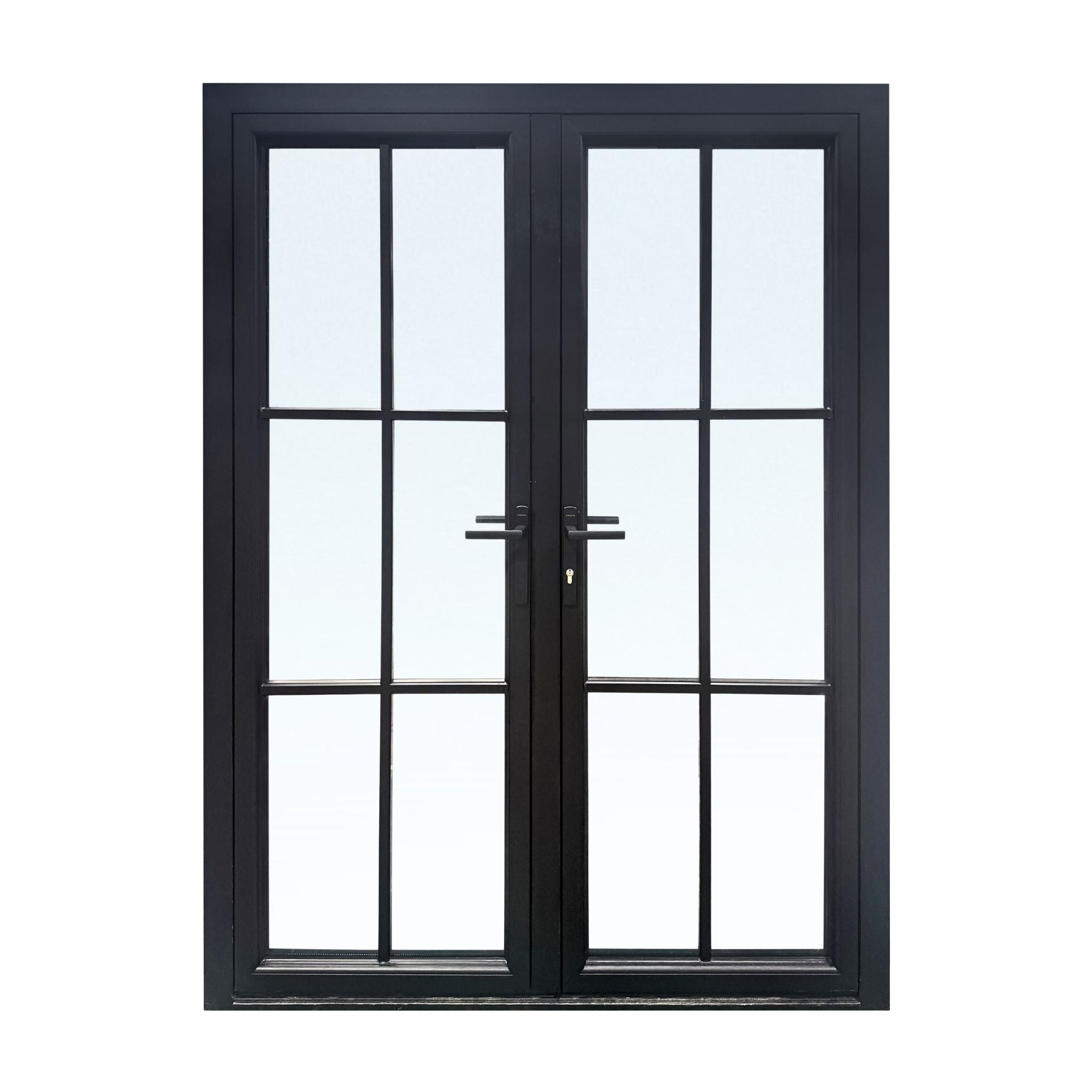 Alexues Elite Aluminum 6 Lite French SDL Double Entry Door with Clear Glass
