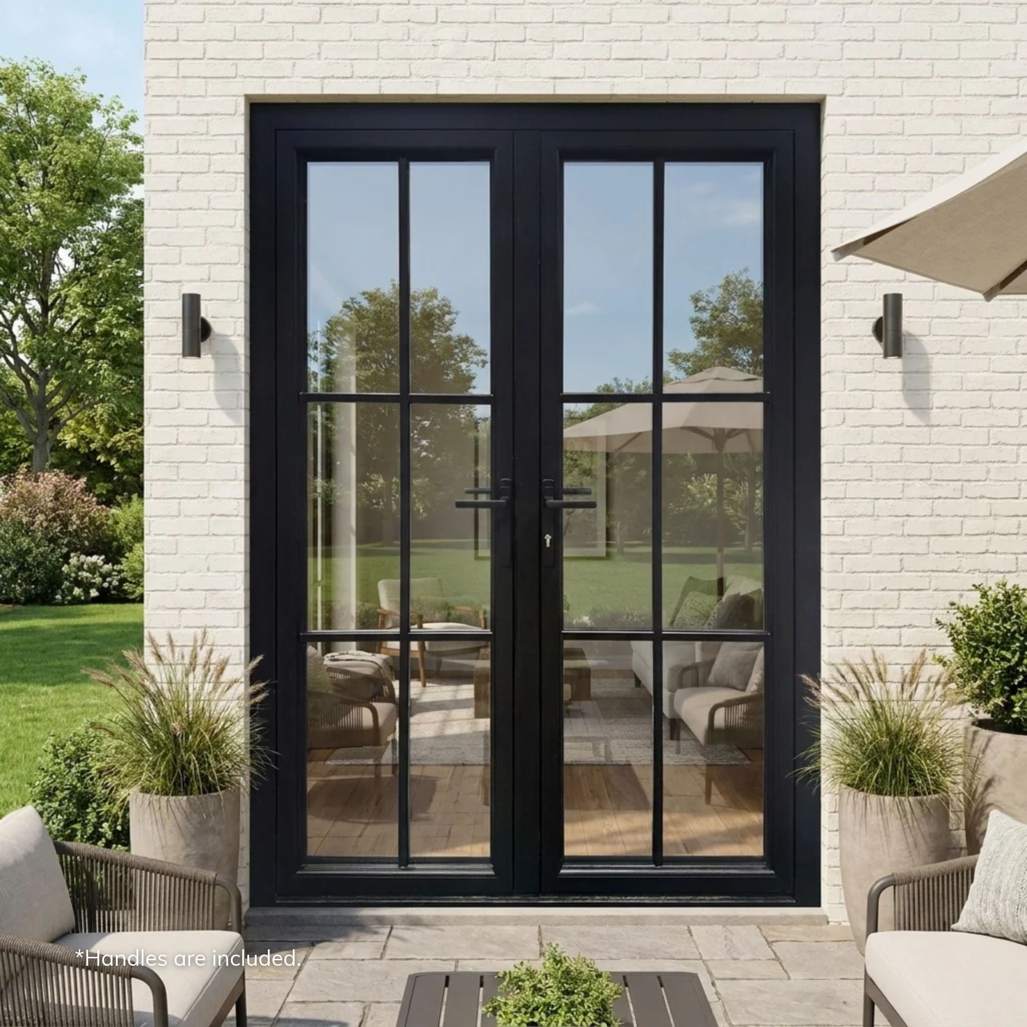 Alexues Elite Aluminum 6 Lite French SDL Double Entry Door with