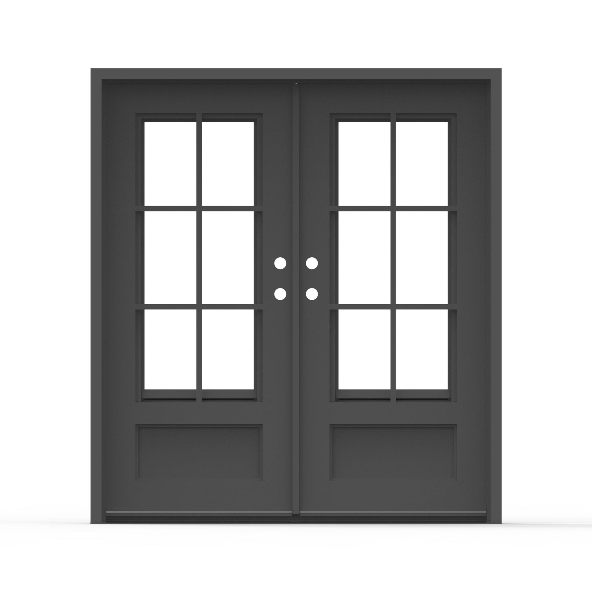 Artigiano iron exterior door, clear glass, 6 lites, operable glass, entry door, traditional 