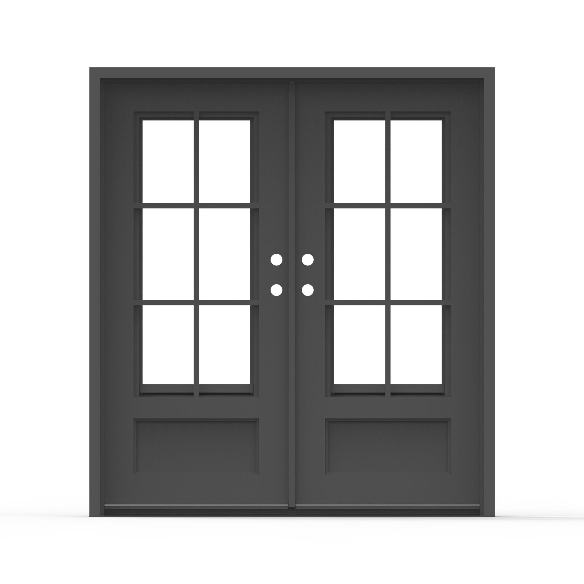 Artigiano iron exterior door, clear glass, 6 lites, operable glass, entry door, traditional 