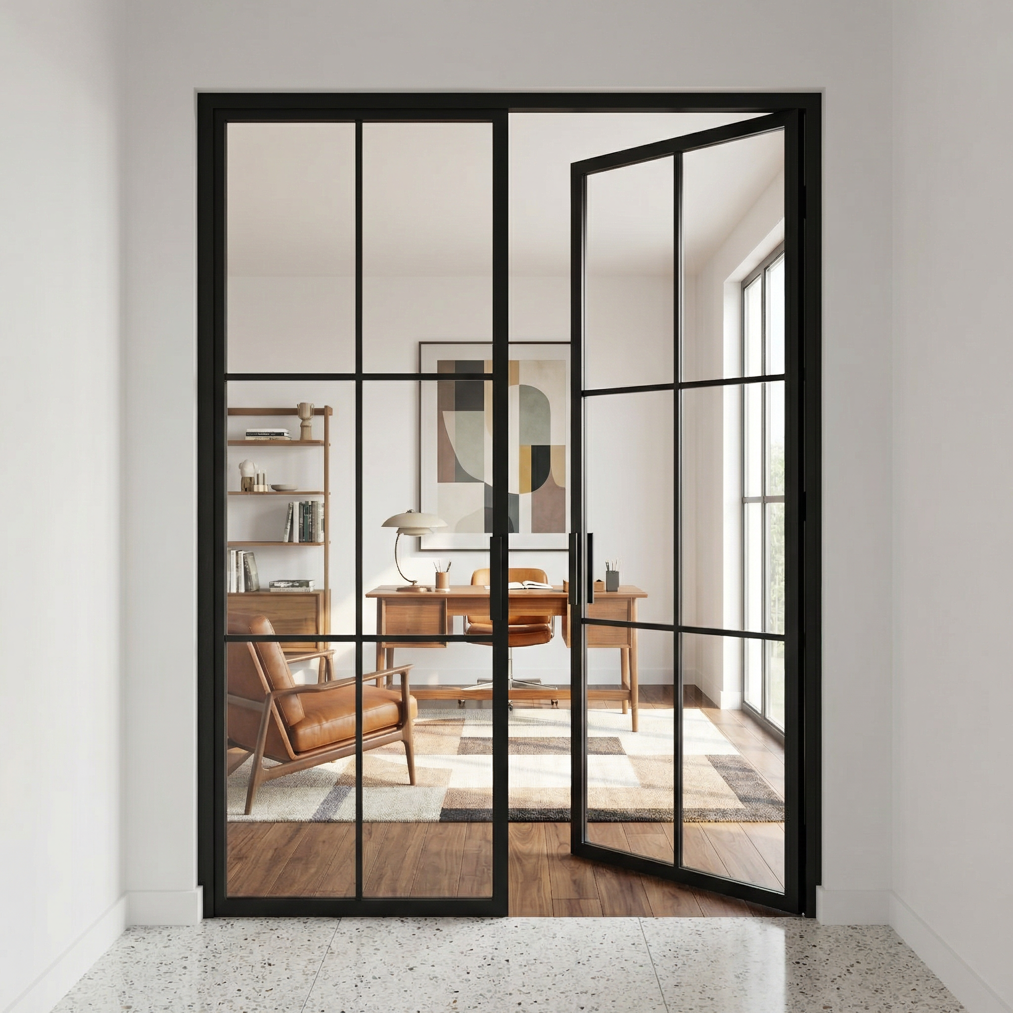 French Steel 6 Lite Double Interior Door