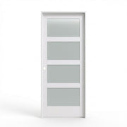 white 4 Lite Frosted Primed Prehung Interior Door