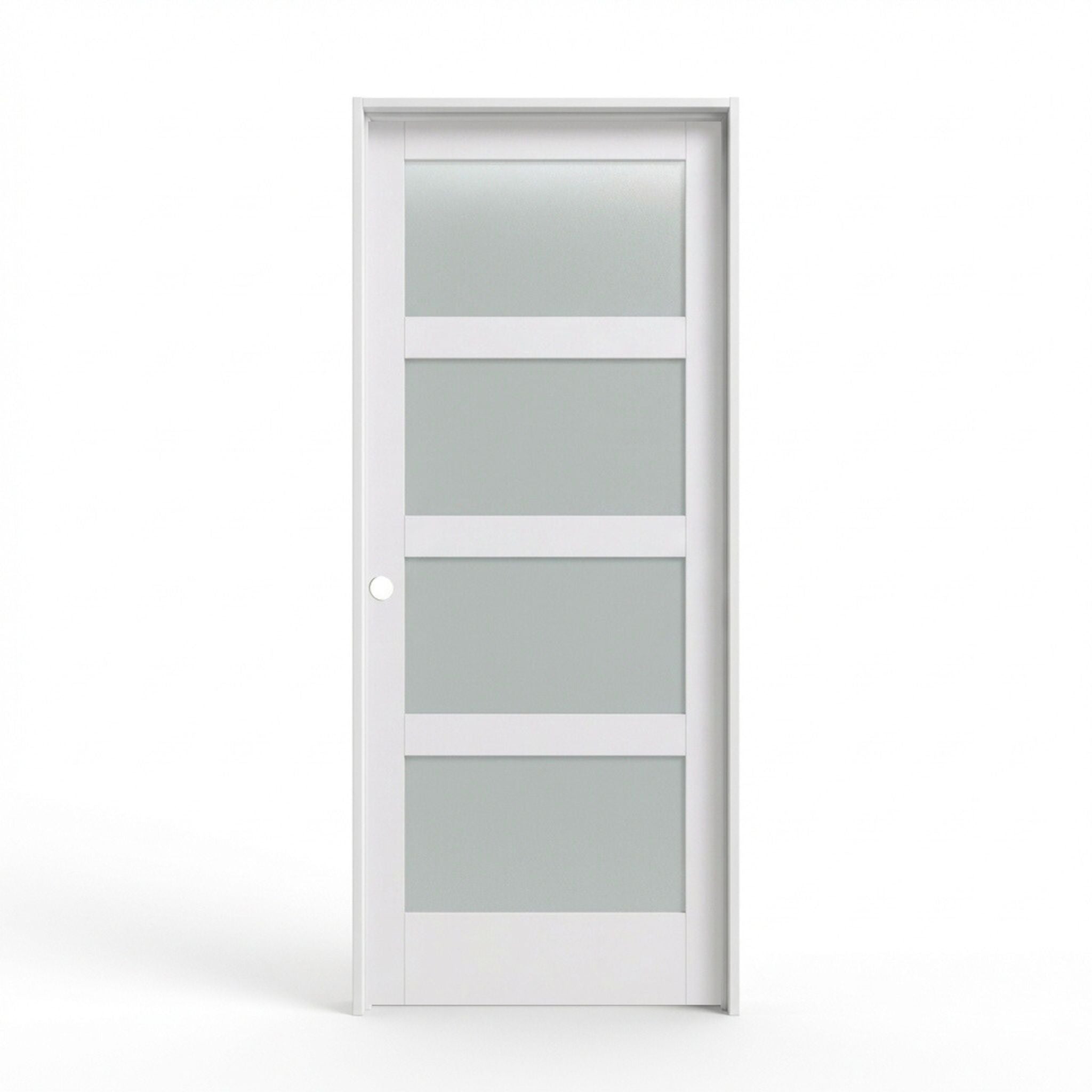 white 4 Lite Frosted Primed Prehung Interior Door