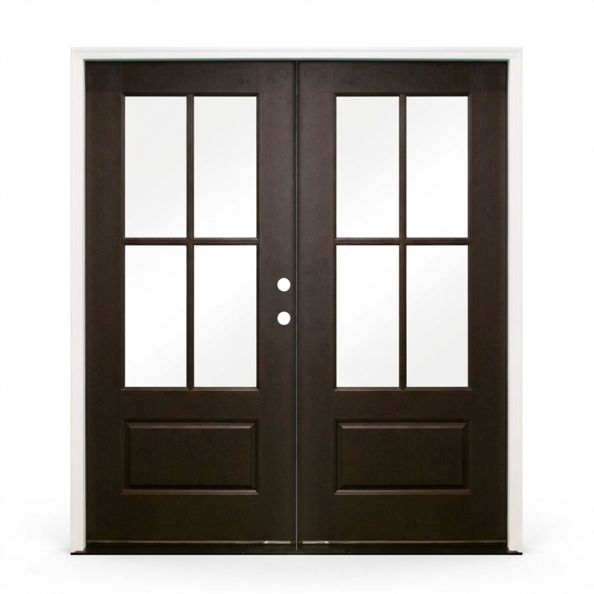 4 Lite SDL Clear Glass Fiberglass Door; Walnut