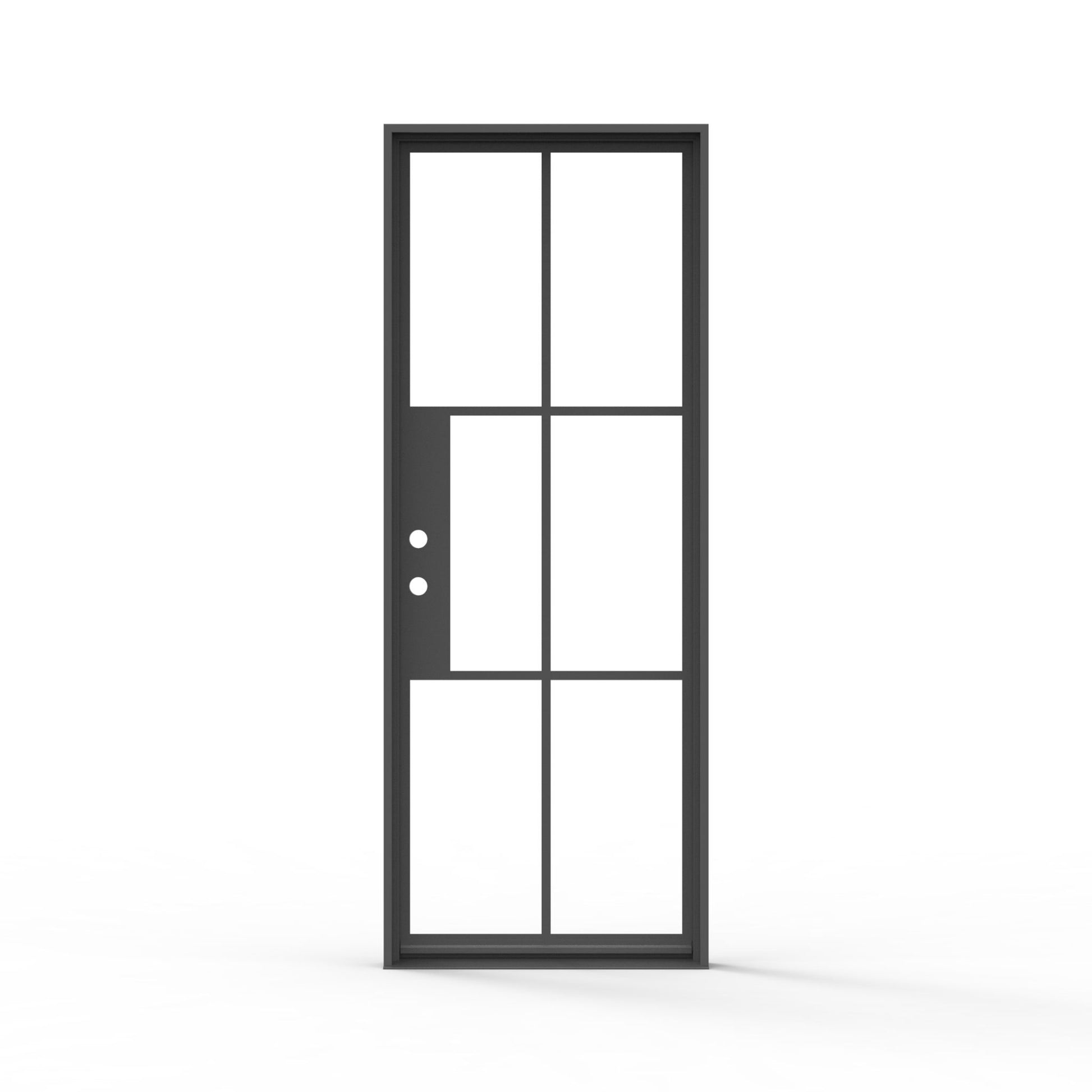 French Steel Door, 6 Light Design, Black Color finish, Luxury Door