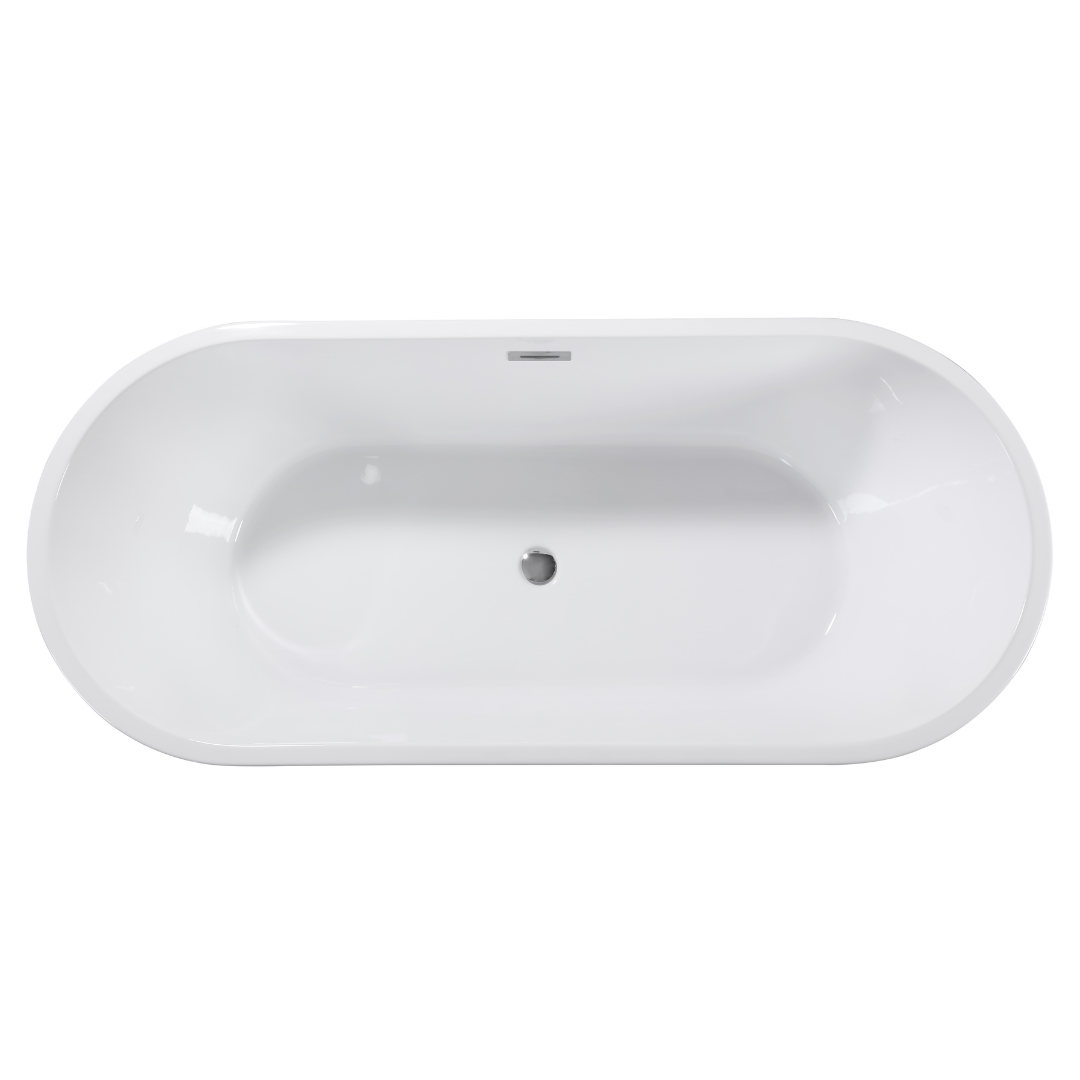 Cove 59 in x 30 in Soaking Bathtub in White