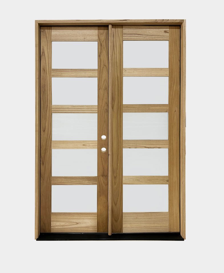 WeatherCraft Torrefied Mahogany 5 Lite Double Entry Door