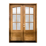 weatherproof mahogany door, flemish glass, double bore, wood