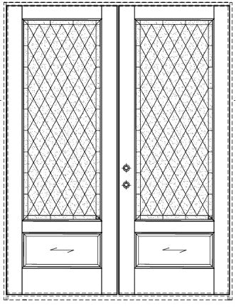 WeatherCraft Torrefied Mahogany 3/4-View Double Entry Door with Diamond Privacy Glass