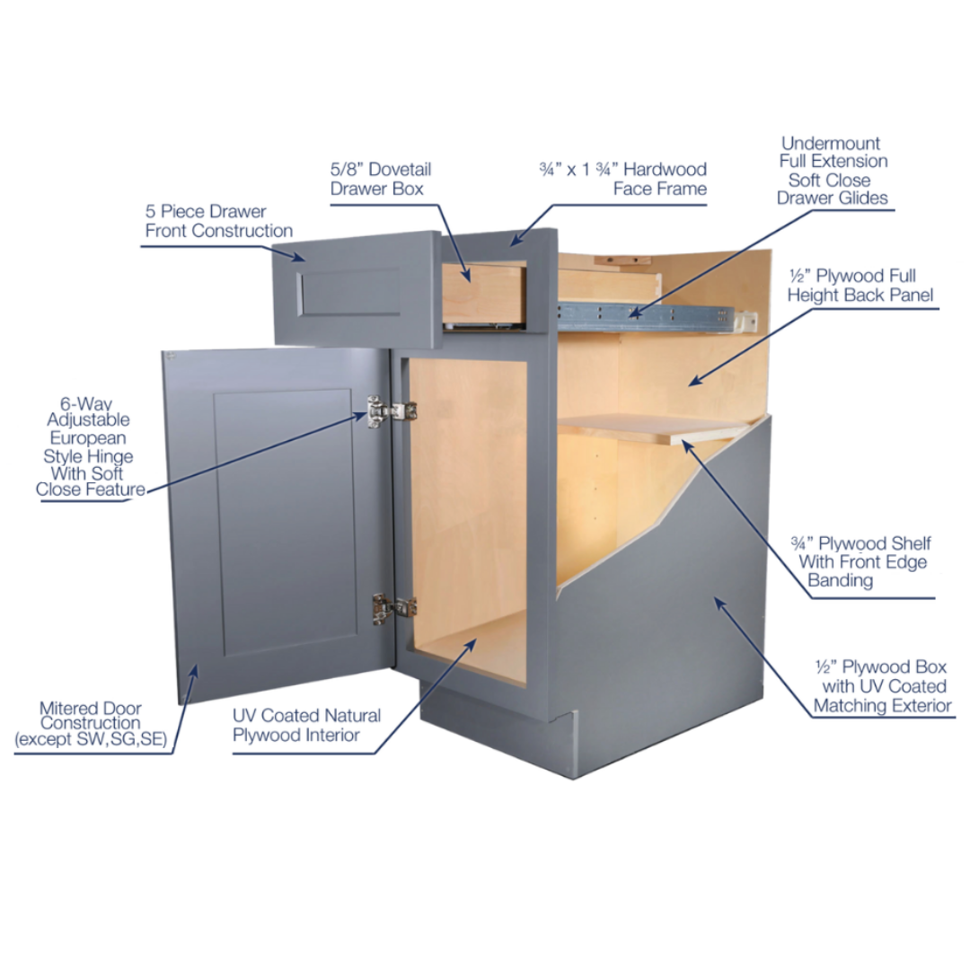 Prestige Shaker Vanity Diagram