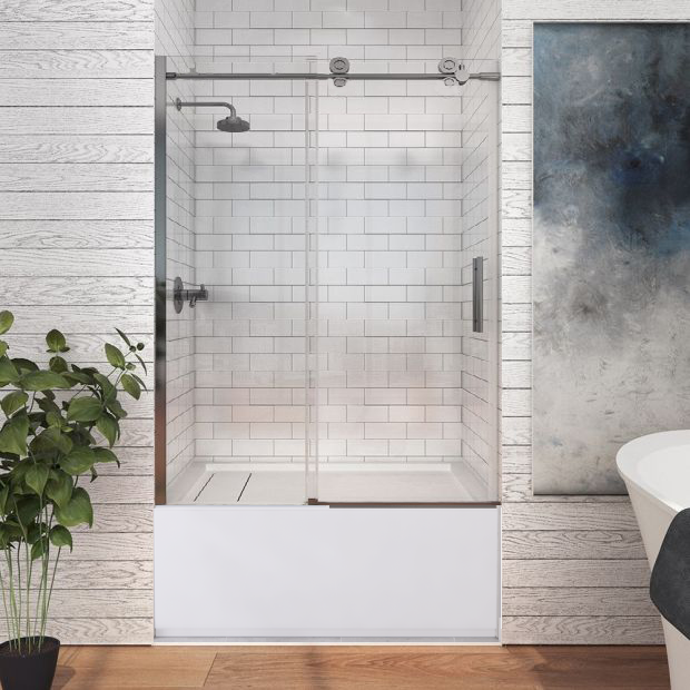 Soft Close Shower Door Vivid with Chrome Hardware
