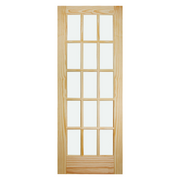 15 Lite Pine Single Interior Door Slab