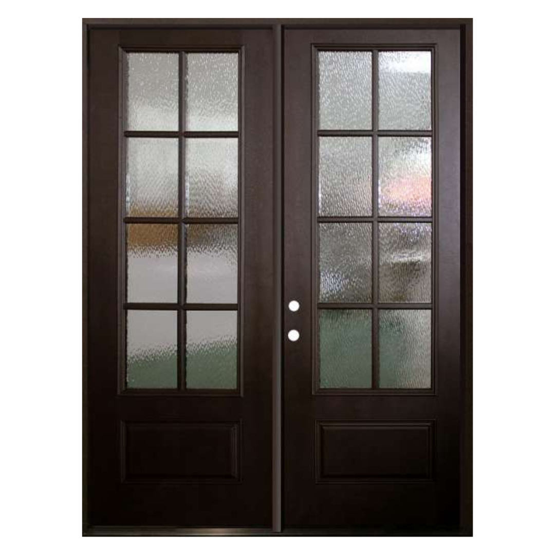 8 Lite Double Fiberglass Door; Left Hand