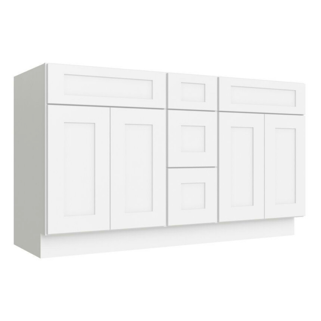 Prestige Shaker Vanity; White; 60 in. DB