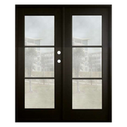 3 Lite FDF-065 Fiberglass Door; Clear Glass; Left Hand Swing; 60.5 in. x 81.5 in.