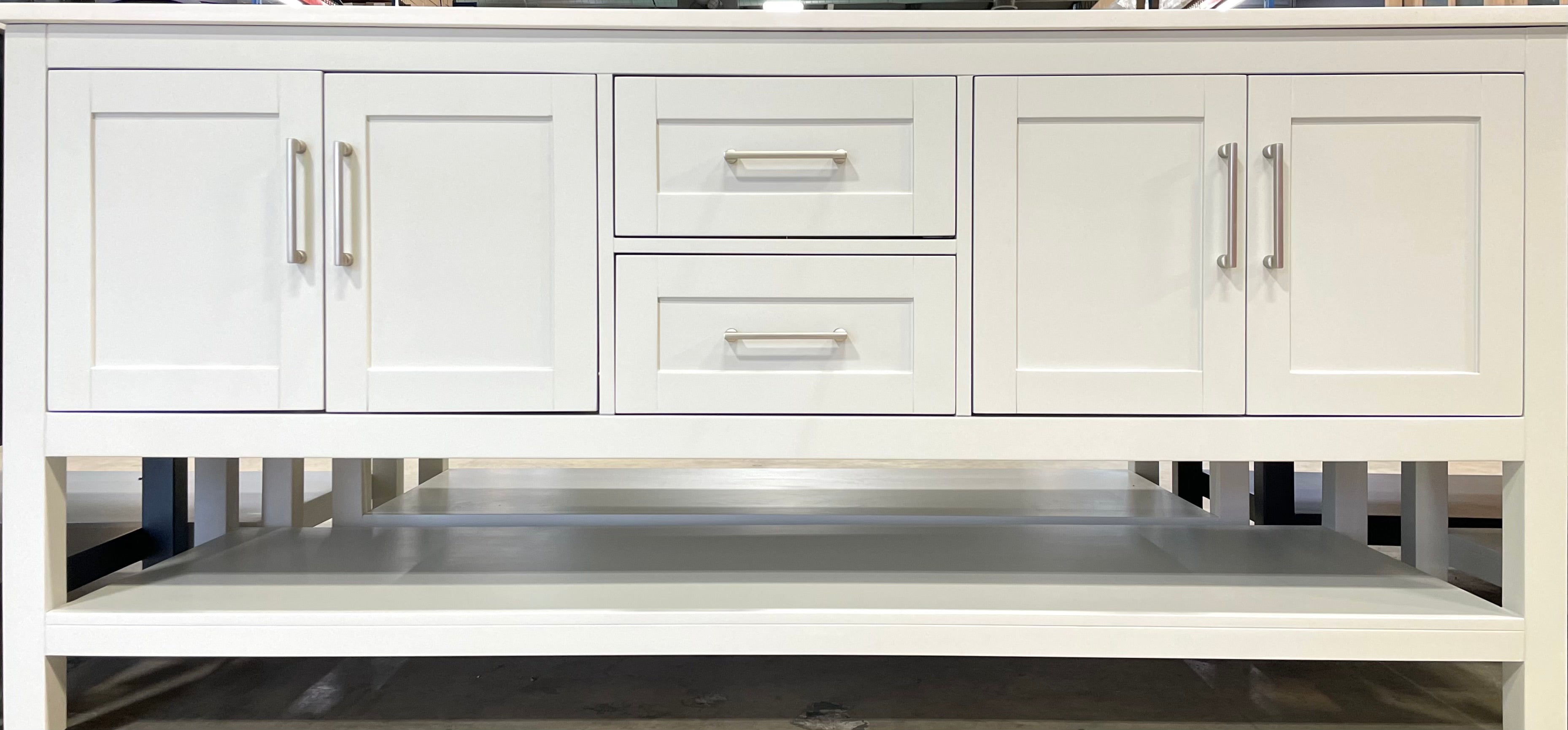 Rue Vanity; Stonington Grey w/ SN Hardware; 72 in.