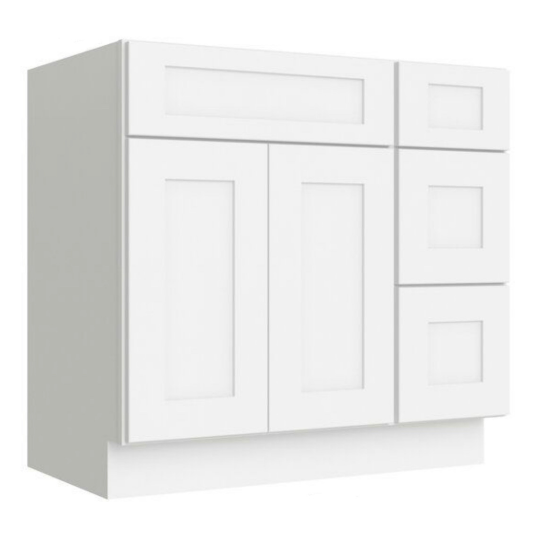 Prestige Shaker Vanity; White; 36 in. RH