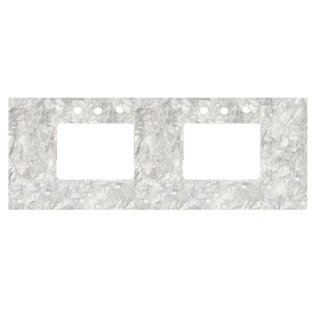 Super White Quartzite; 61 in. DB Vanity Top