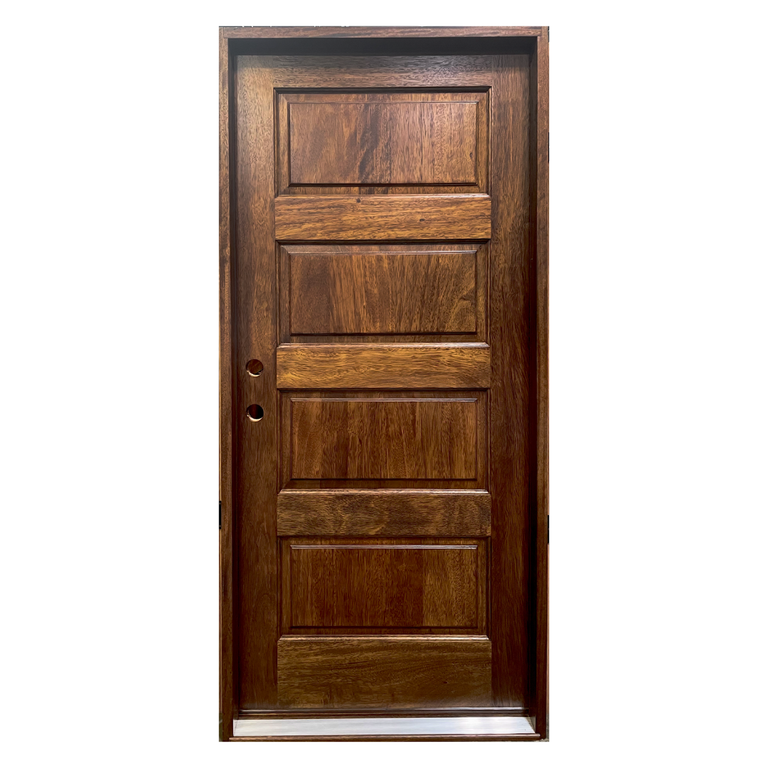 4 Panel Mahogany Door; Walnut; Left Hand Swing