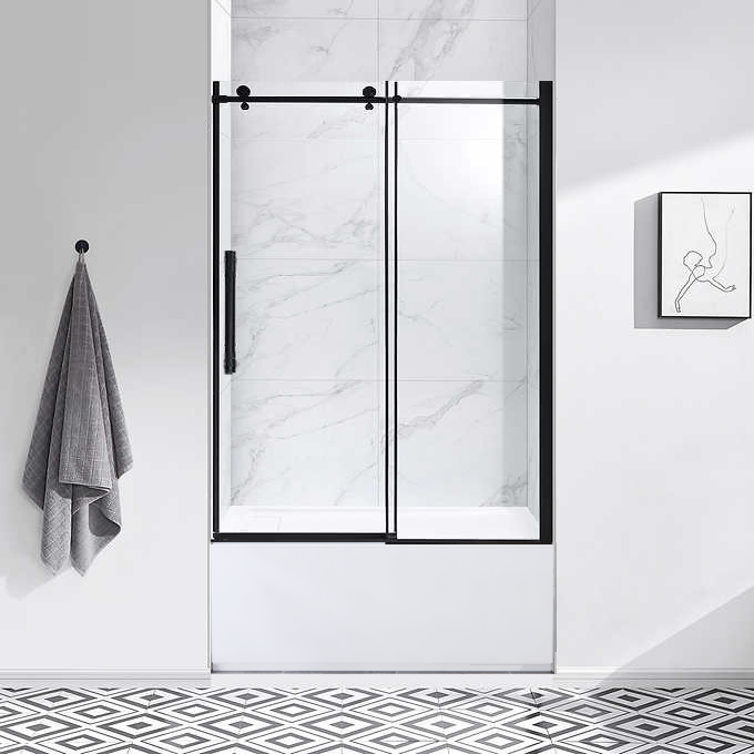 Soft Close Shower Door Vivid; Clear Glass; 60 in. x 58 in.
