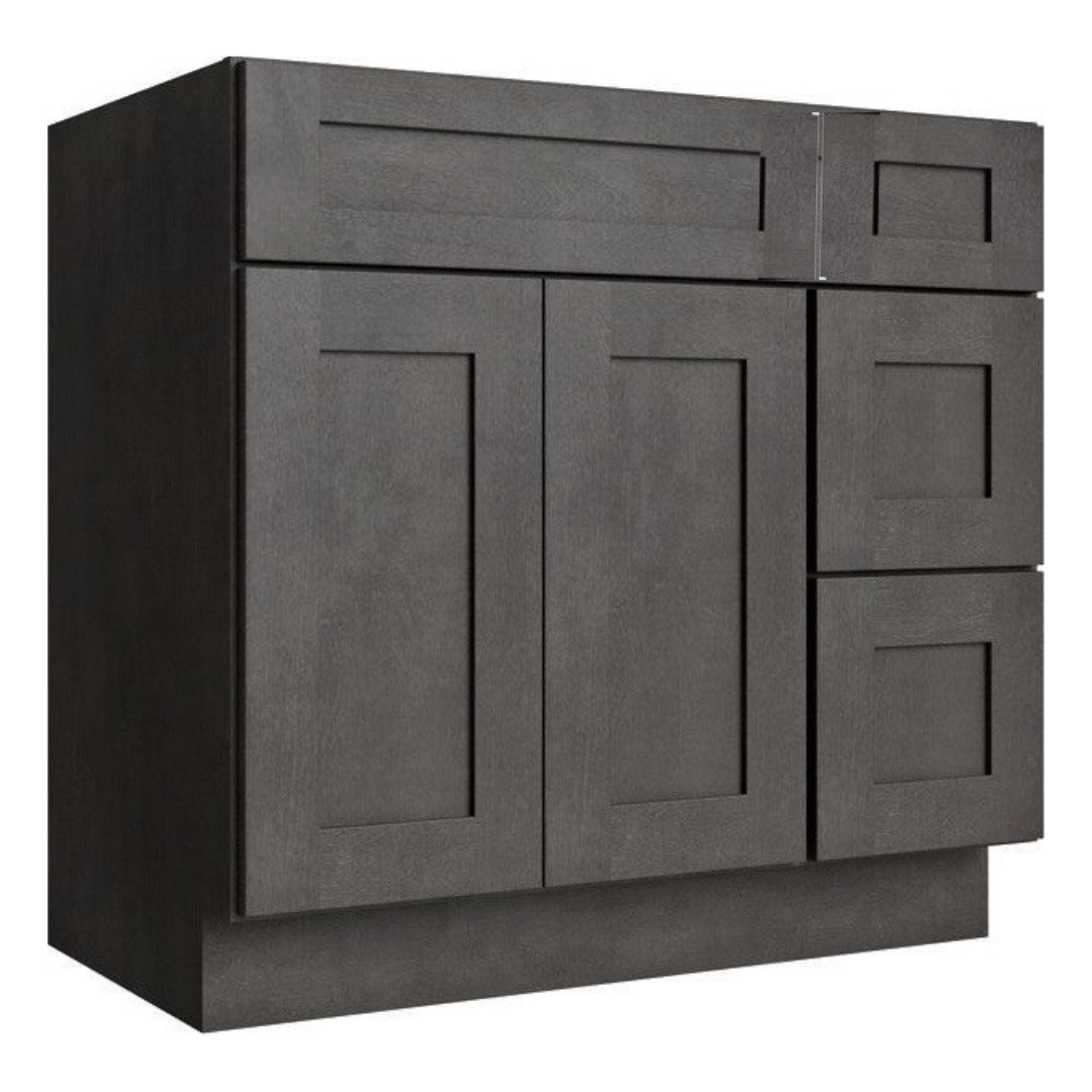 Prestige Shaker Vanity; Cinder; 36 in. RH