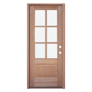 6 Lite Mahogany with Clear Glass; Single Door
