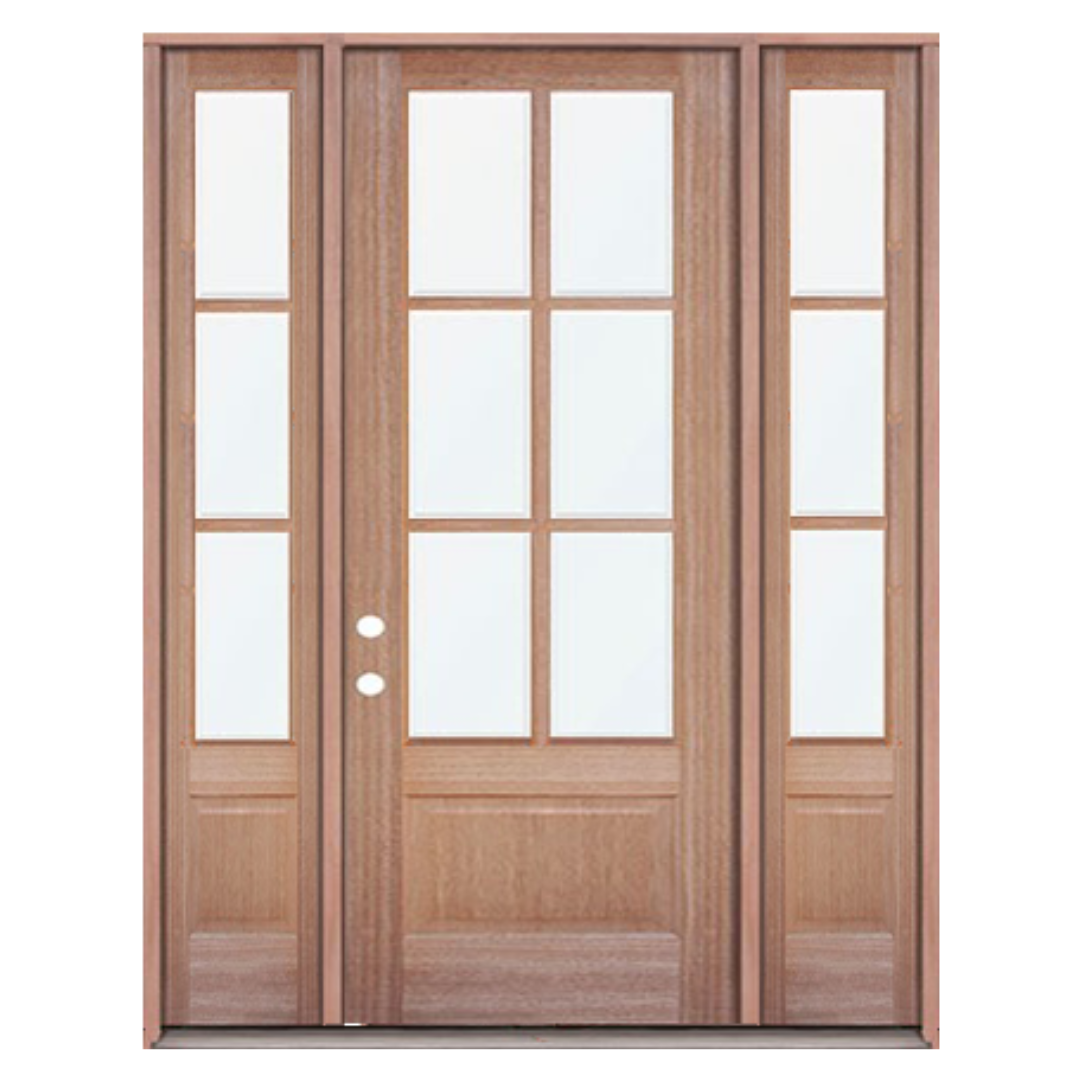6 Lite Mahogany with Clear Glass; 10 in. x 3 ft. x 10 in.