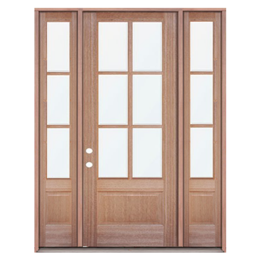 6 Lite Mahogany with Clear Glass; 10 in. x 3 ft. x 10 in.