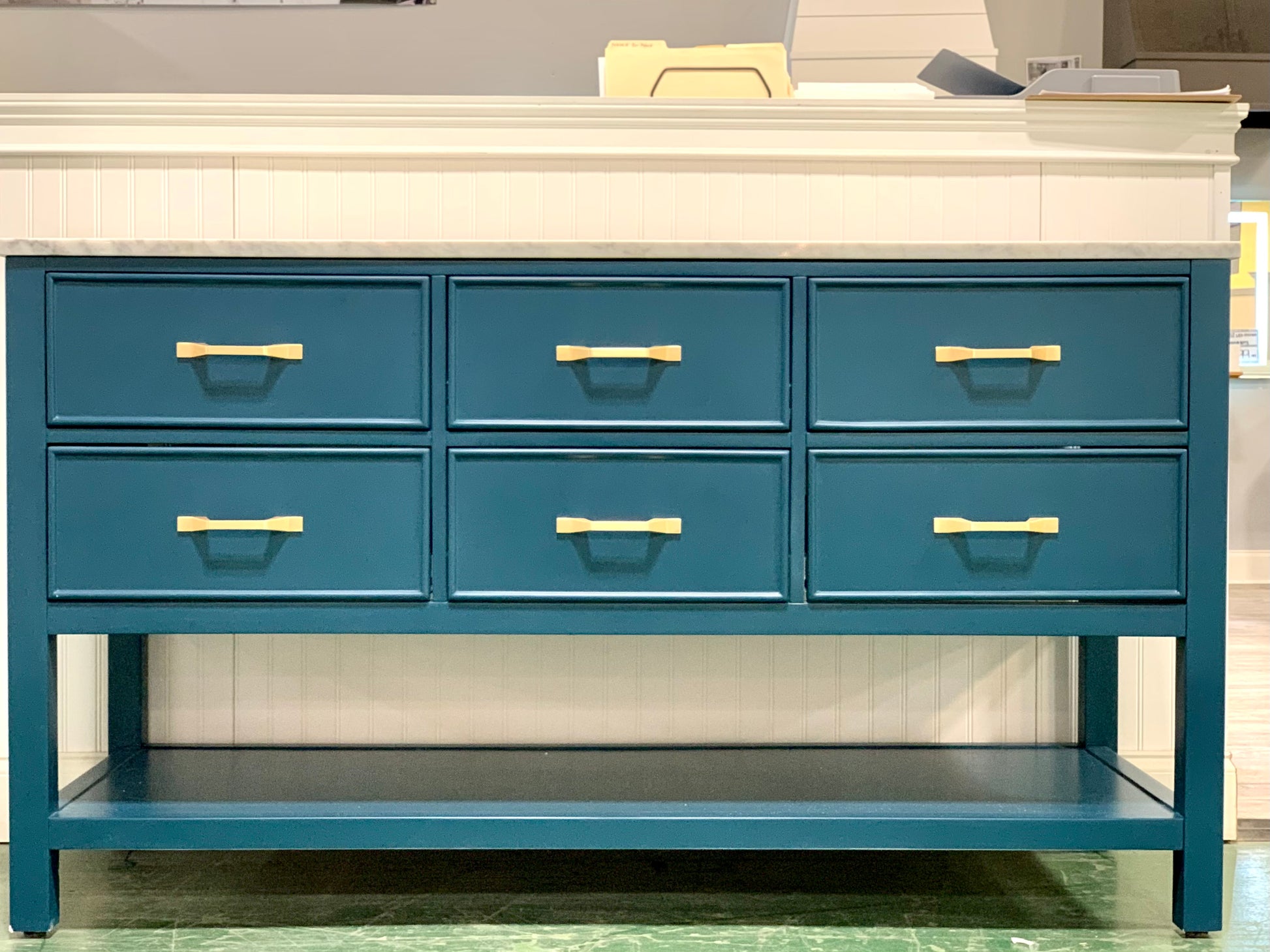 London Vanity; Teal; 60 in.