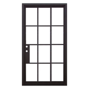 12 Lite Pivot Iron Door; Left Hand Swing;  60.5 in. x 93.25 in.