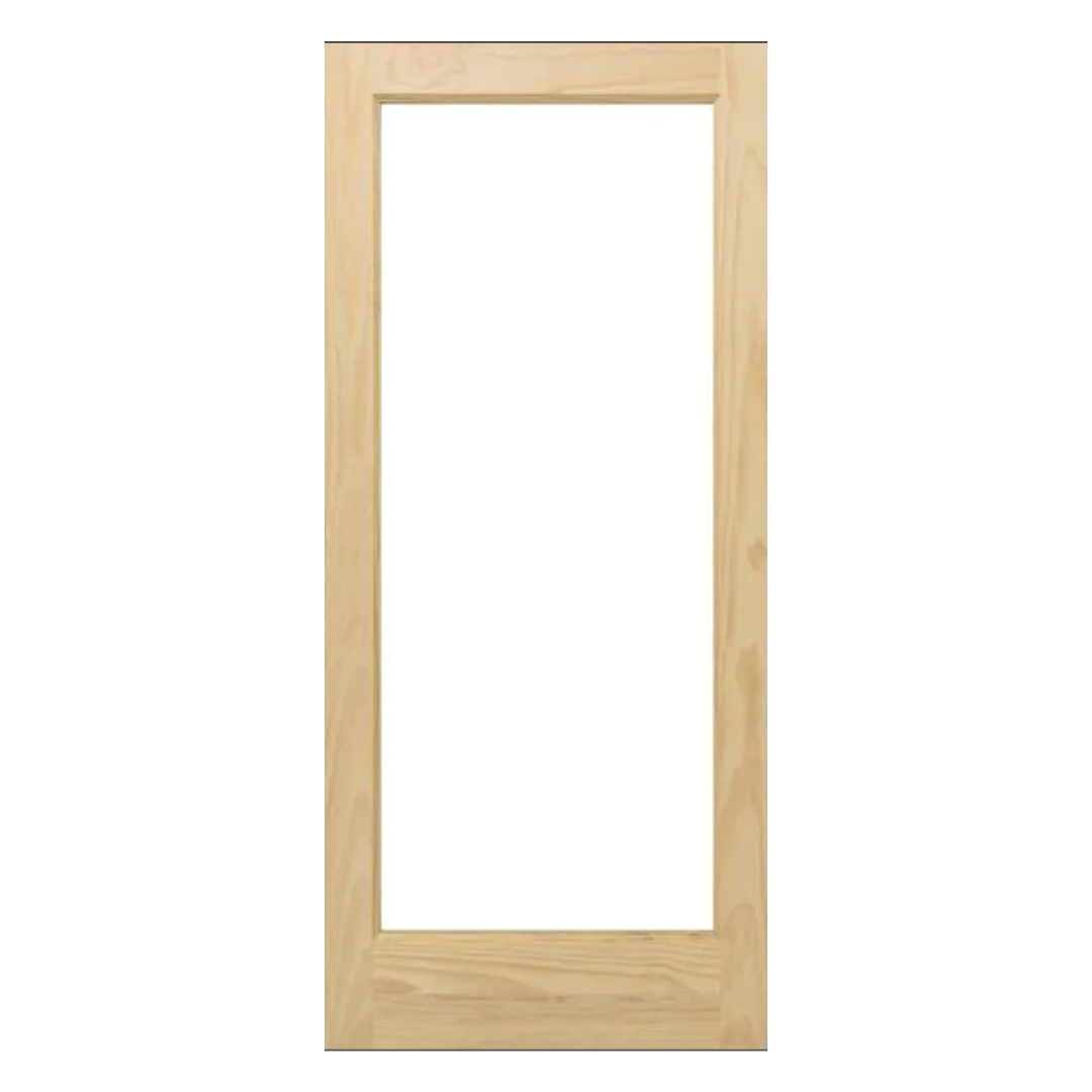 1 Lite Pine Single Interior Door Slab, Clear Glass; 2 ft. x 6 ft. 8 in.