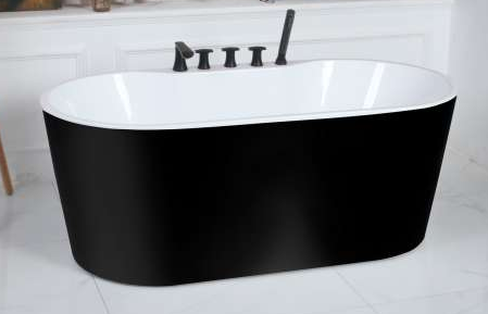 Wharf Freestanding Soaker Tub; Black; 59 in.