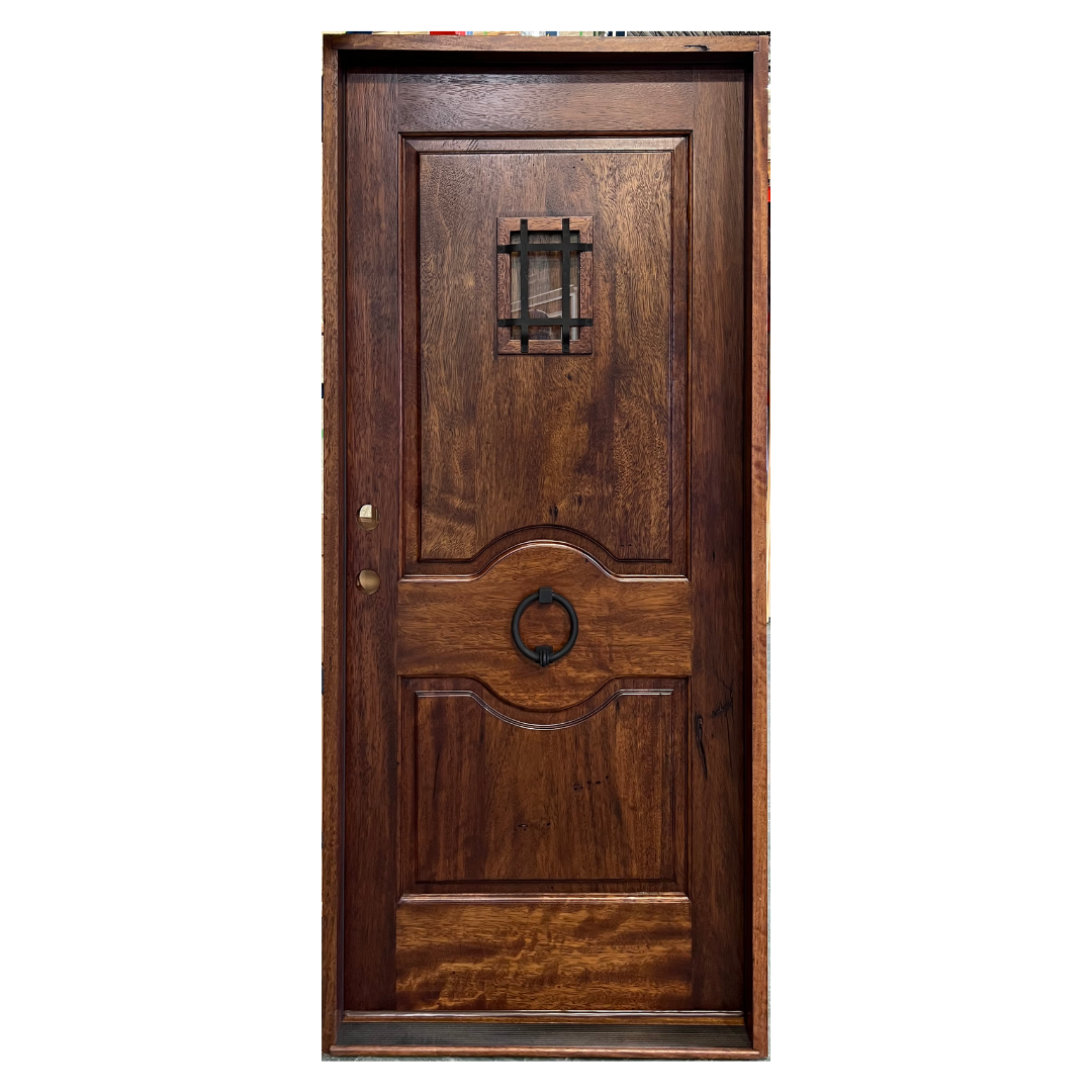 Speakeasy w/ Knocker Door; Walnut; Right Hand Swing; 37.5 in. x 81.5 in.