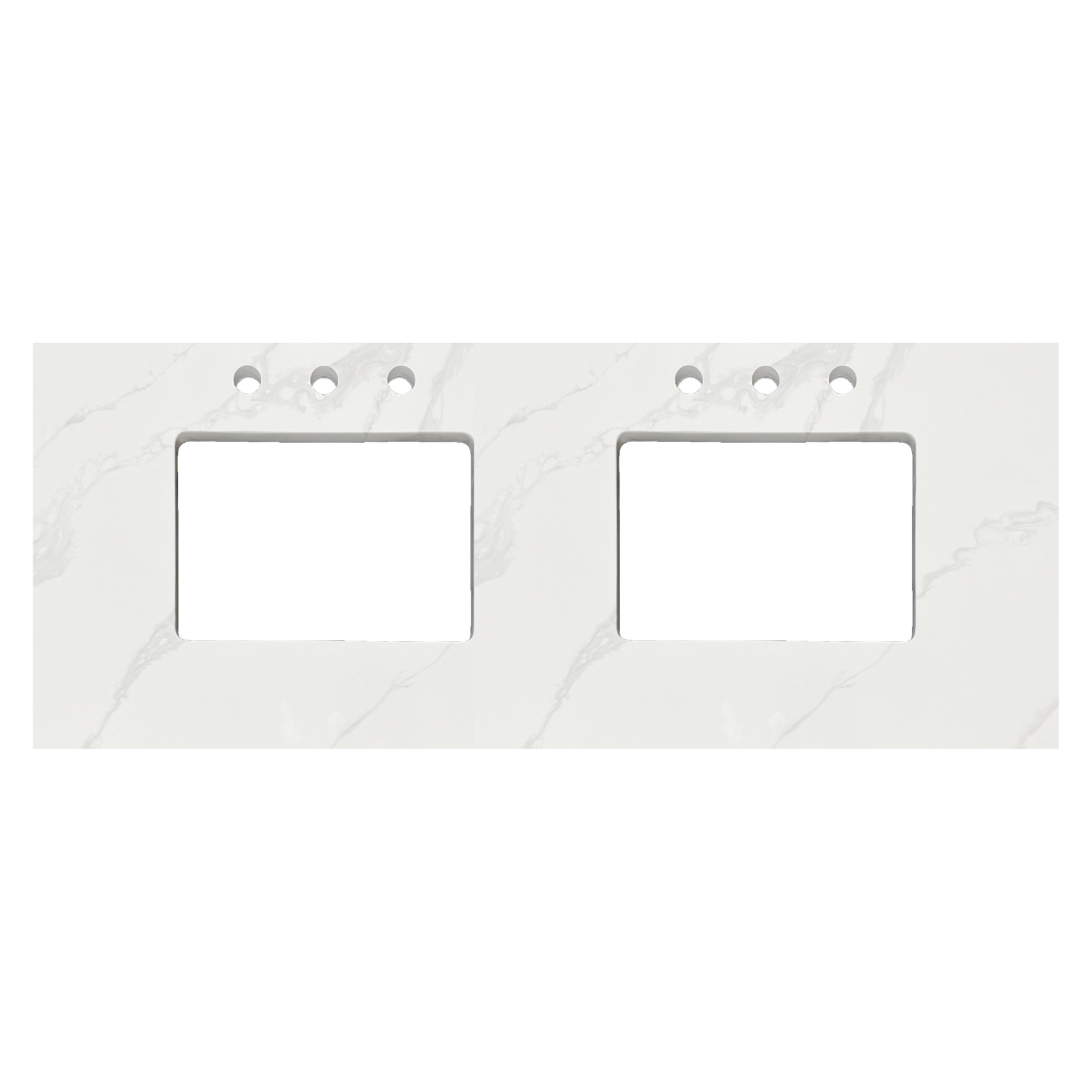 Calcutta Quartz Vanity Top w/ Splash; 61 in. DB