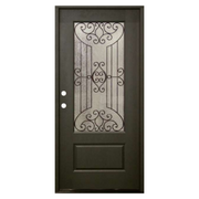 Jupiter Fiberglass Door; 3/4 View; Right Hand Swing; 37.5 in. x 81.5 in.