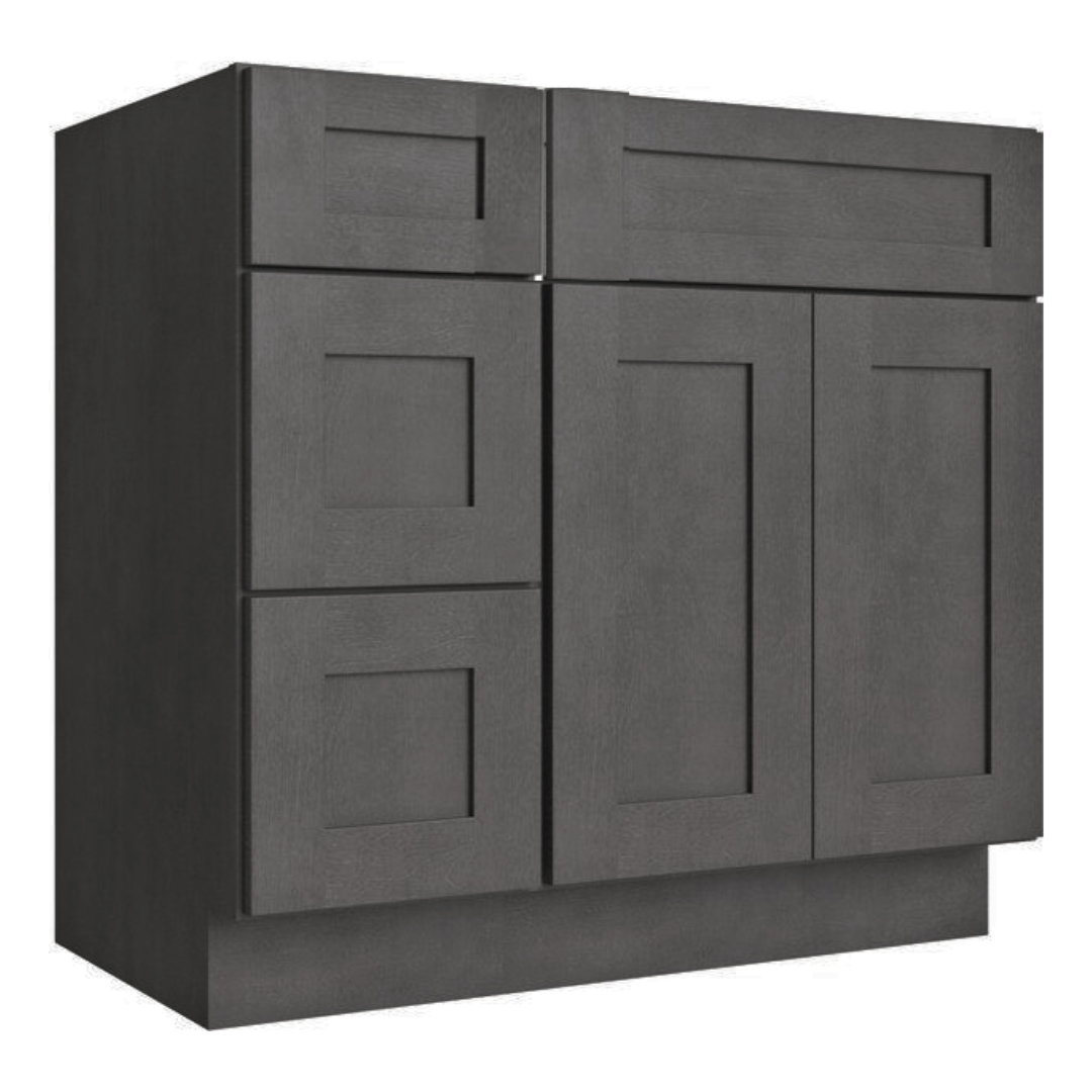 Prestige Shaker Vanity; Cinder; 36 in. LH