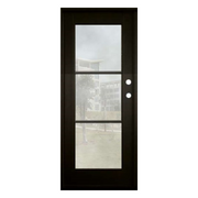 3 Lite FDF-065 Fiberglass Door; Clear Glass; Left Hand Swing; 37.5 in. x 81.5 in.