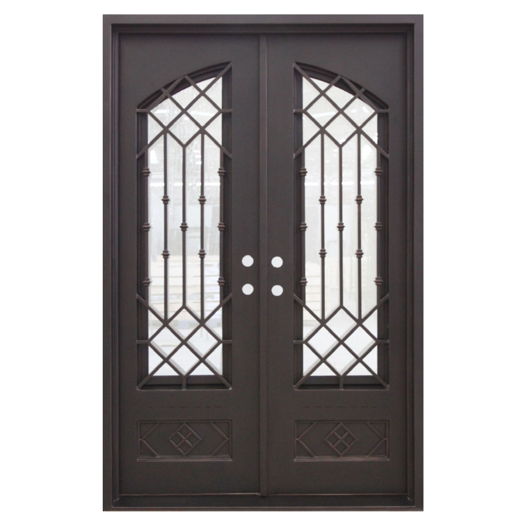 Lux 3/4 View Iron Double Door; 60.5 in. x 81.5 in.