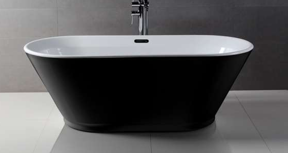 Quay Freestanding Soaker Tub; Black; 69 in.