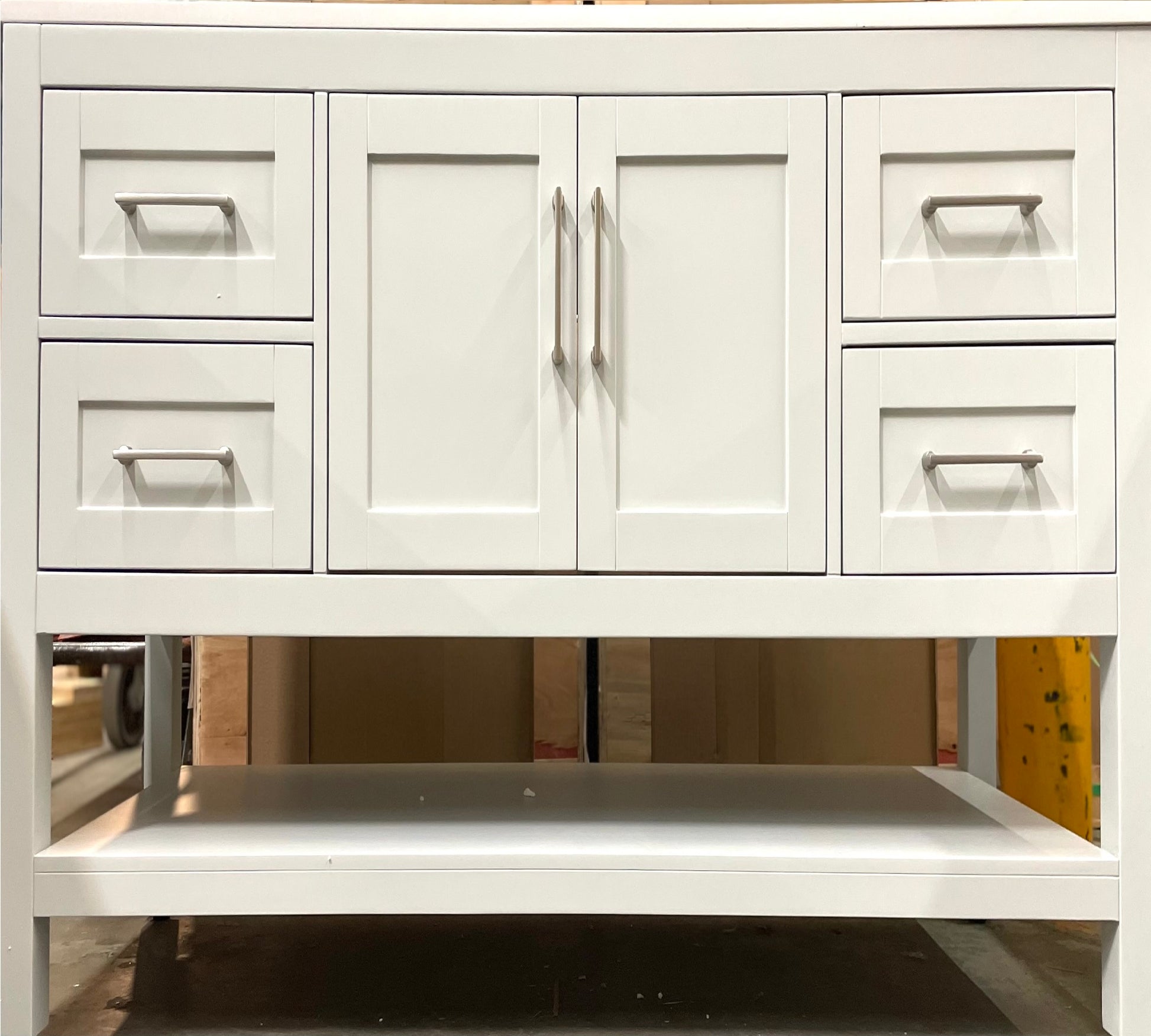 Rue Vanity; Stonington Grey w/ SN Hardware; 42 in.