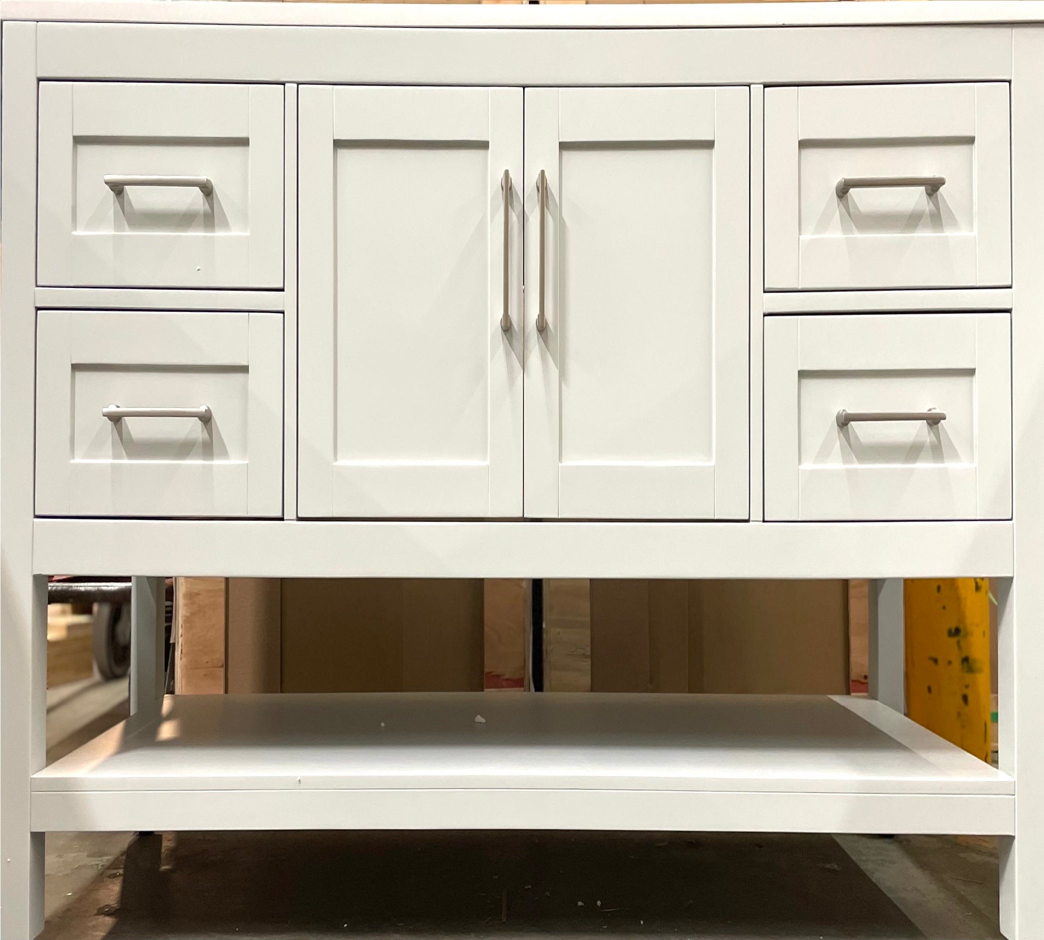 Rue Vanity; Stonington Grey w/ SN Hardware; 42 in.