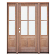 4 Lite Mahogany Door; Clear Glass; 10 in. 3 ft 10 in., 60.5 in. x 81.5 in. 