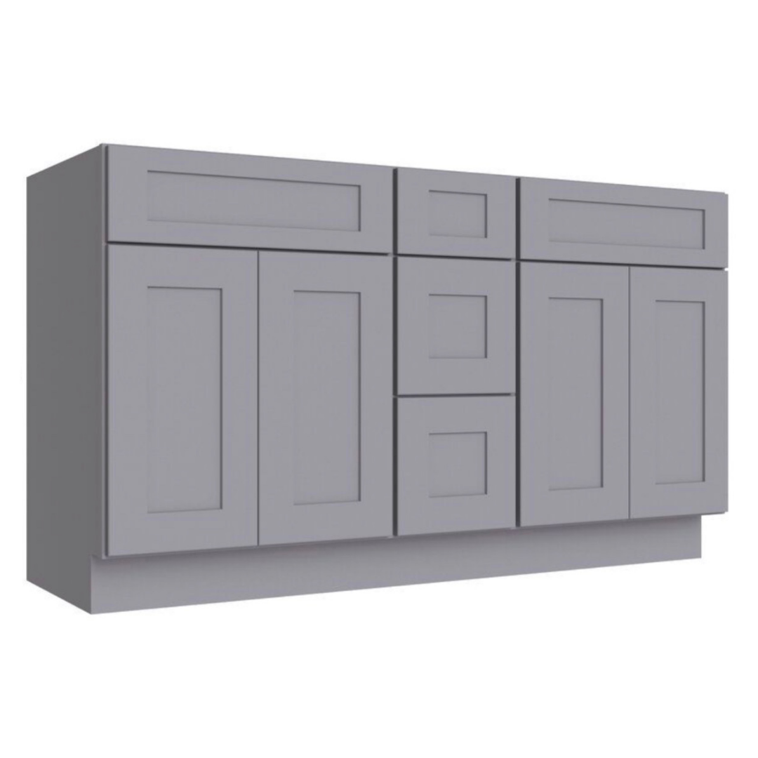 Prestige Shaker Vanity; Grey; 60 in. DB